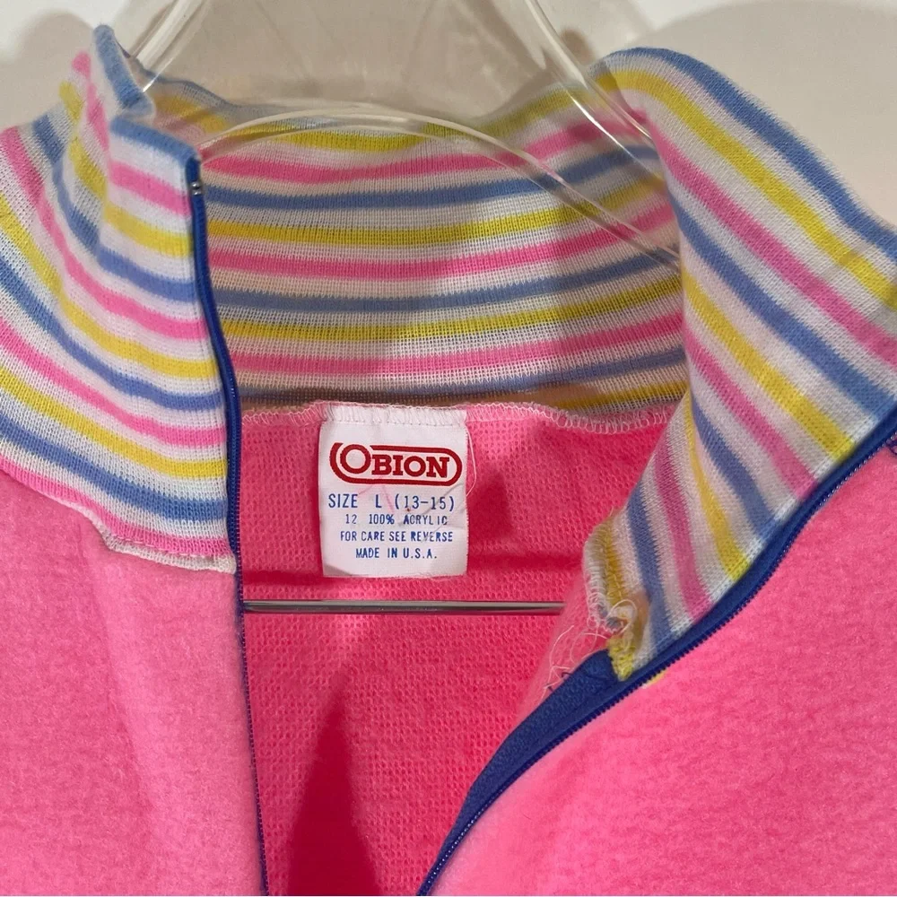Obion Vintage Pink Fleece Long Robe - Picture 4 of 8